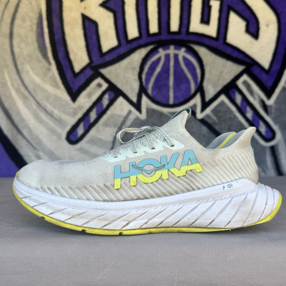 Size 11.5 - Hoka One One Carbon X 3 White Yellow Mens Running Shoes 1123192-BSEP